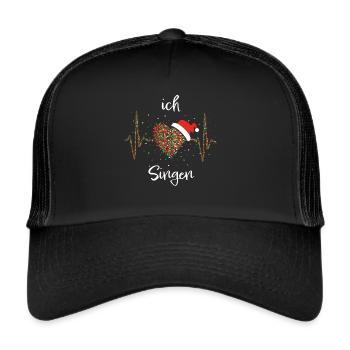 Singen Chor Gesang Weihnachten Christmas Nikolaus - Trucker Cap - Schwarz/Schwarz - Vorne
