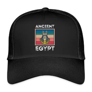 Altes Ägypten Anubis Gott des toten Pharaos Ägypto - Trucker Cap - Schwarz/Schwarz - Vorne