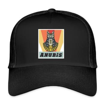 Anubis Ägyptologie Gott des toten ägyptischen Phar - Trucker Cap - Schwarz/Schwarz - Vorne