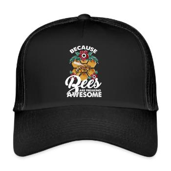 Honey Bee Beekeeping Queen Bee Beekeeper Honey Bee Liebha - Trucker Cap - black/black - Front