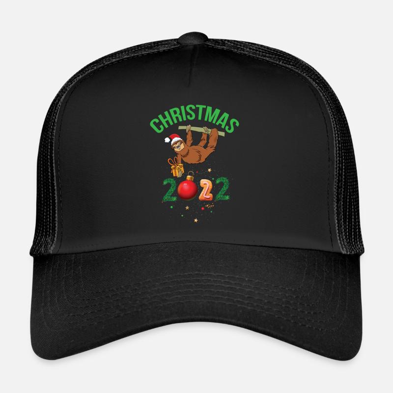 Christmas 2022 Funny Sloth Santa Claus Trucker Cap