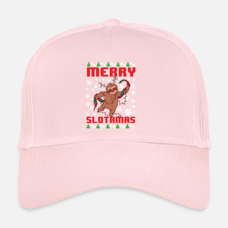 Hässlicher Pullover Schneeflocke Faultier Weihnach Trucker Cap