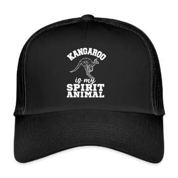 Kangaroo Spirit Animal Australia Outback Beutelti - Trucker Cap - black/black - Front