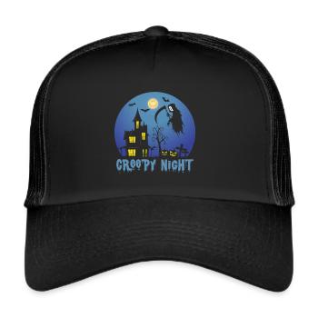 Sensenmann Gruseliger Nachtengel des Todes Hallowe - Trucker Cap - Schwarz/Schwarz - Vorne