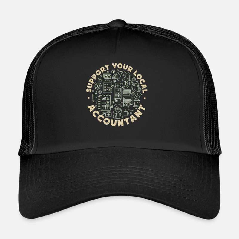 Comptable Comptable Comptable - Casquette trucker - noir/noir
