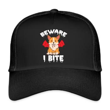 Halloween Corgi Vampire Costume Morsures Crocs - Casquette trucker  - noir/noir - Devant