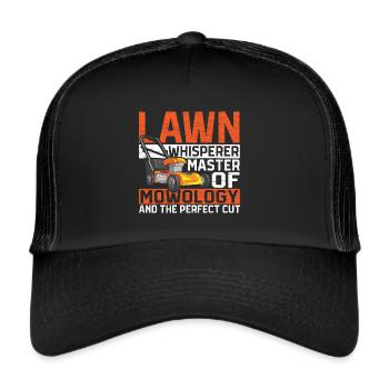 Rasenmäher Mähen Landschaftsbau Rasenmähen - Trucker Cap - Schwarz/Schwarz - Vorne