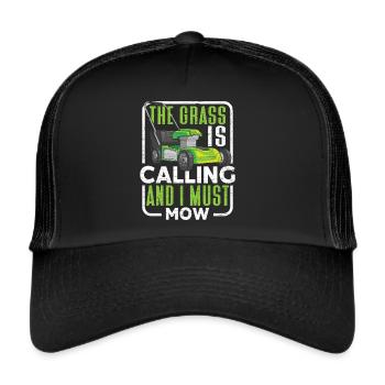 Rasenmäher Mähen - Trucker Cap - Schwarz/Schwarz - Vorne