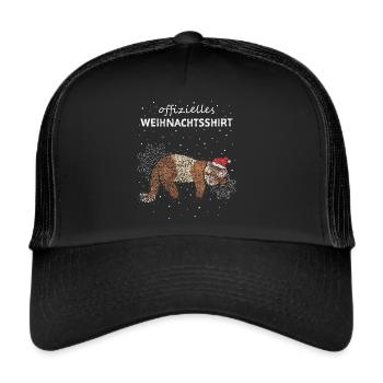 Frettchen Offizielles Weihnachtsshirt Wichteln - Trucker Cap - Schwarz/Schwarz - Vorne