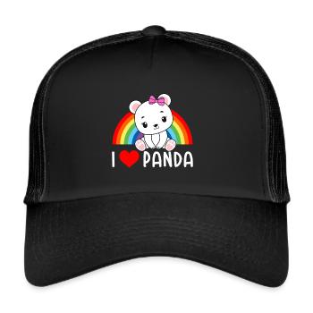 Yoga Panda Meditation Cute Pandas Animal Lovers Y - Trucker Cap - black/black - Front
