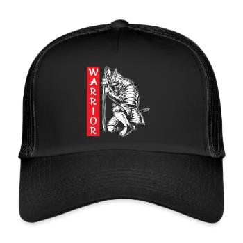 Samurai Katana Schwert Japan Asiatischer Krieger N - Trucker Cap - Schwarz/Schwarz - Vorne