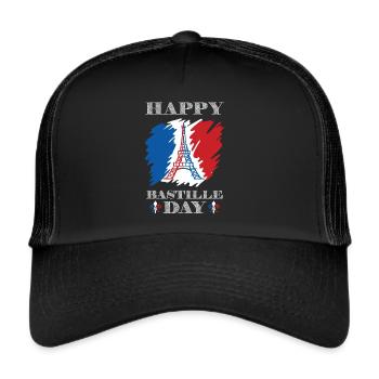 Happy day at the Eiffel Tower Paris Holiday - Trucker Cap - black/black - Front