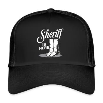 Sheriff is Sheriff Boots Sheriffstar Pistol here - Trucker Cap - black/black - Front