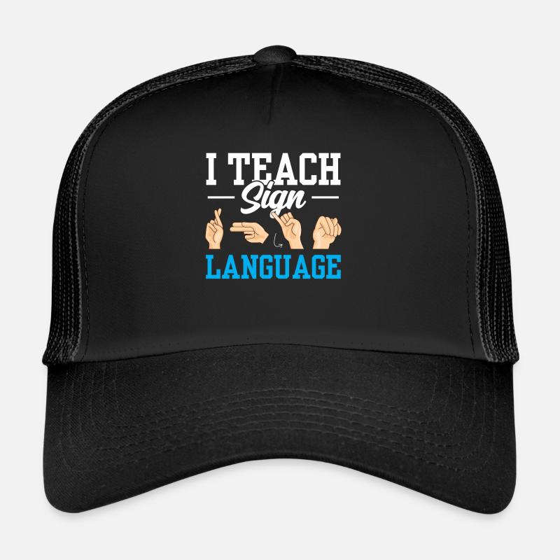 Ich Unterrichte Gebärdensprache Gebärden Awareness Trucker Cap