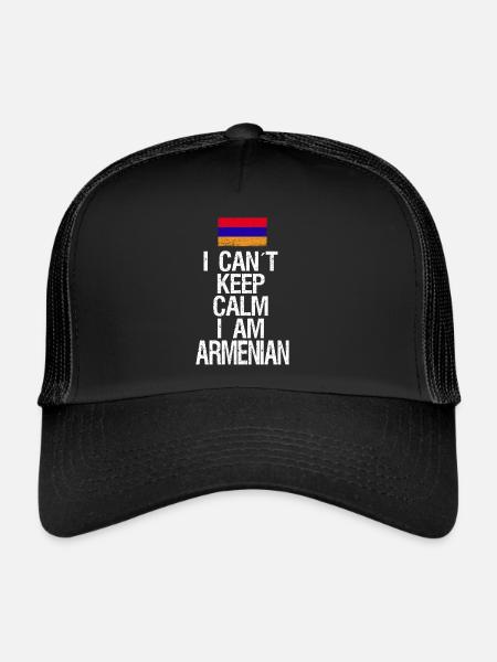 Je ne peux pas rester calme Je suis arménien - Casquette trucker  - noir/noir - Devant