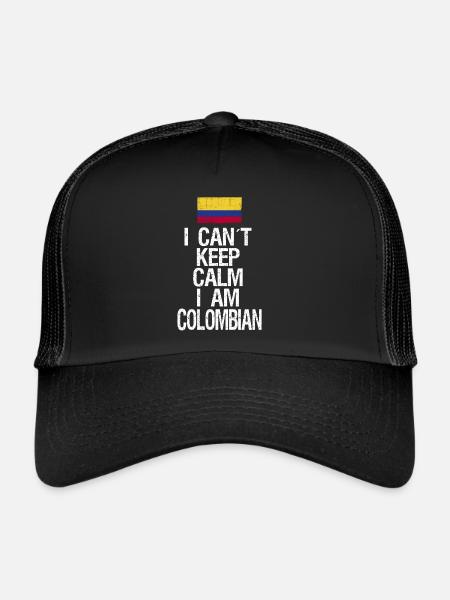 Je ne peux pas rester calme Je suis colombien - Casquette trucker  - noir/noir - Devant