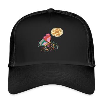 Acte d’amour papillon Motivation Dire avec Mais - Casquette trucker  - noir/noir - Devant