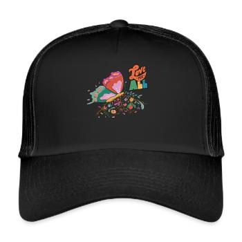 Butterfly Love All Motivational Quote with Butterf - Trucker Cap - Schwarz/Schwarz - Vorne