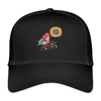 Citation de motivation du papillon tournesol avec du beurre - Casquette trucker  - noir/noir - Devant