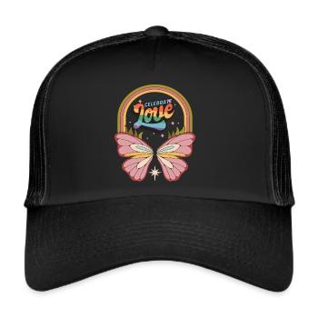 Butterfly célèbre le dicton motivant avec Butte - Casquette trucker  - noir/noir - Devant