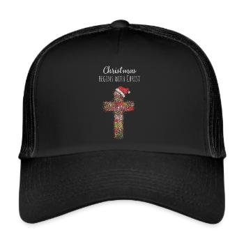 Service de Noël Église Jésus-Christ Avent - Casquette trucker  - noir/noir - Devant