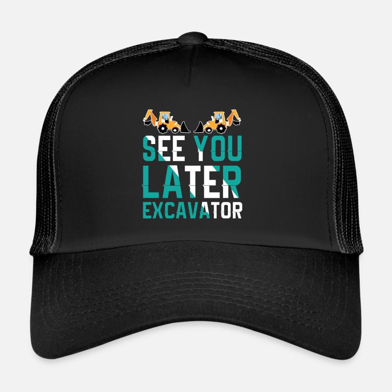 Bis Später Bagger Lustiger Kleinkindjunge - Trucker Cap - Schwarz/Schwarz
