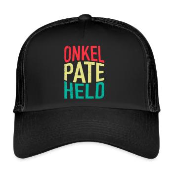 Vintage Onkel Pate Mythos Legende bester Onkel - Trucker Cap - Schwarz/Schwarz - Vorne