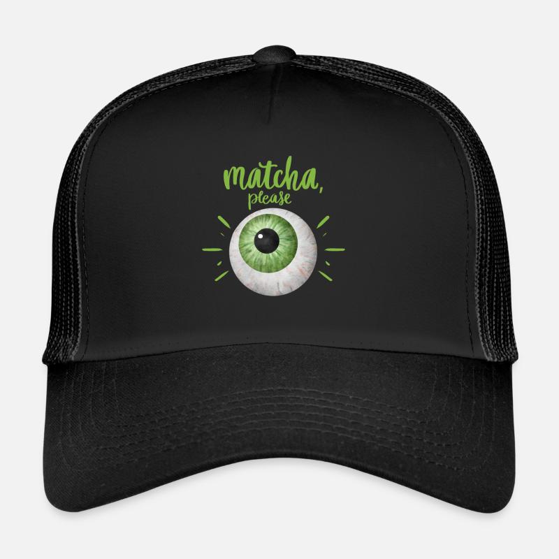 Grüner Tee, Matcha-Tee, lustiges Design mit Auge Trucker Cap