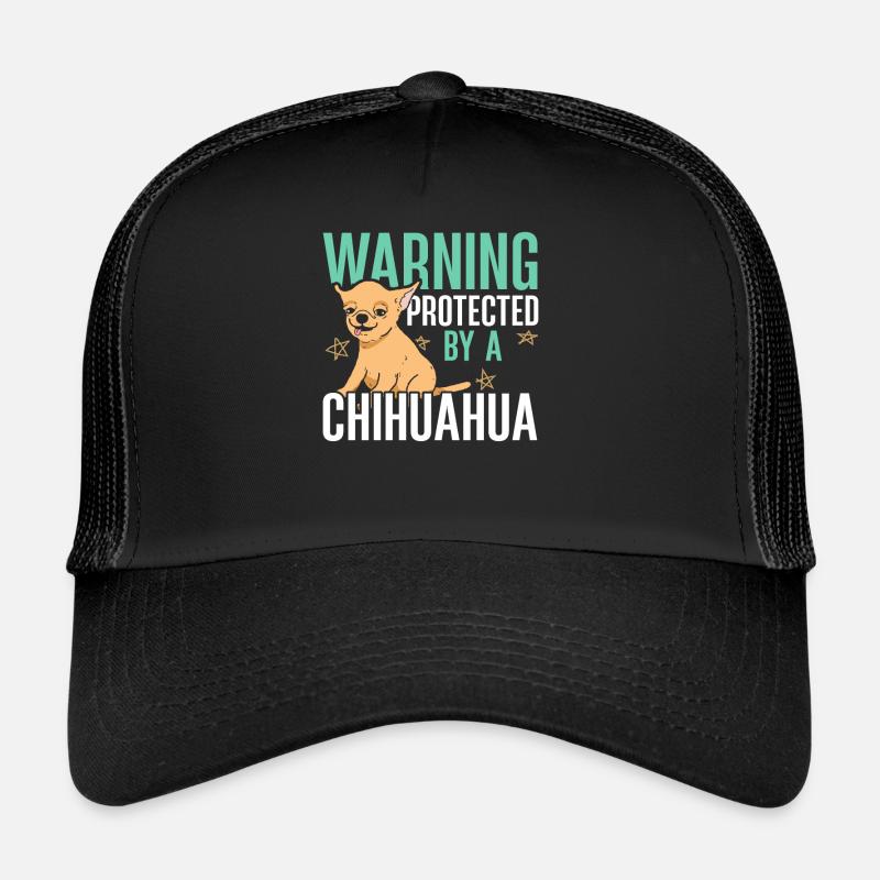 Warnung geschützt durch Chihuahua Hundebesitzer Welpe Trucker Cap