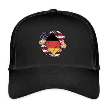 American Growm with super German blood in me for - Trucker Cap - black/black - Front
