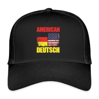 Patriotic American German drapeau américain pour - Casquette trucker  - noir/noir - Devant