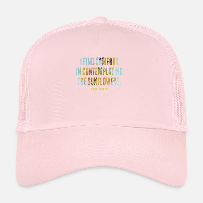 Sunflower Art Quote by Van Gogh Design Trucker Cap