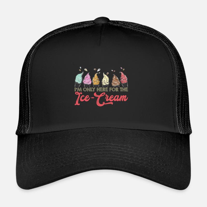 Eiscreme logo Sommer Softeis Geschenkidee - Trucker Cap - Schwarz/Schwarz