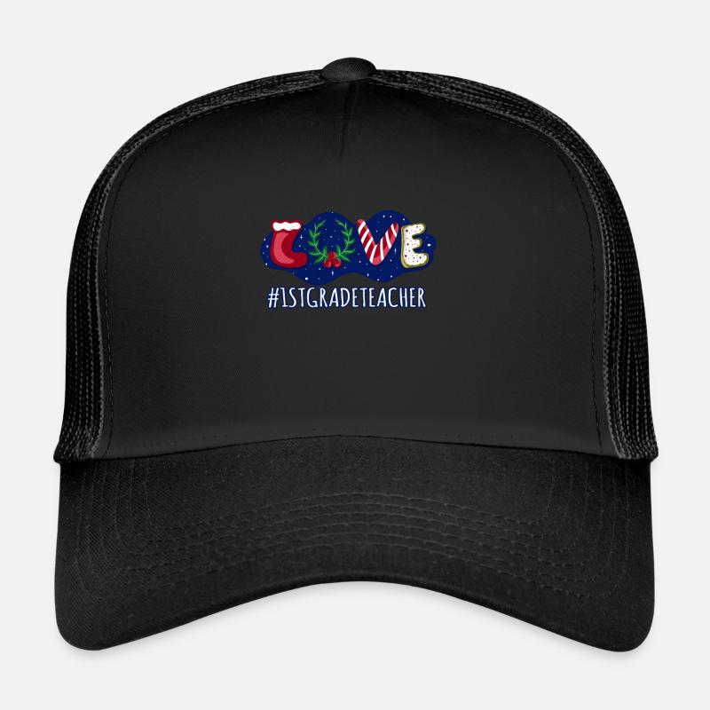 J’adore Noël Enseignant de première année Élève Casquette trucker 