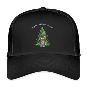 Christmas muffle Catmas Cat Anti Christmas tree - Trucker Cap - black/black - Front