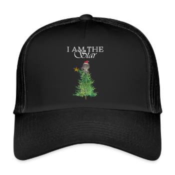 Cats Catmas Christmas Tree Christmas Tree Star - Trucker Cap - black/black - Front
