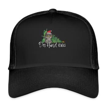 Weihnachtsmuffel Katzen Anti Christmas Xmas - Trucker Cap - Schwarz/Schwarz - Vorne