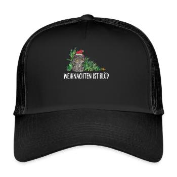 Weihnachtsmuffel Anti Weihnachten Kein Bock - Trucker Cap - Schwarz/Schwarz - Vorne