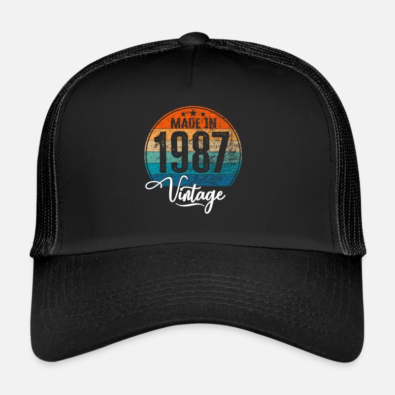 Millésime Fabriqué en 1987 Année de naissance 1987 Anniversaire Casquette trucker 