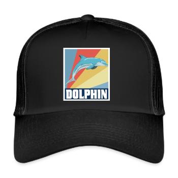 Dolphin Whale Dolphins Underwater World Maritime World - Trucker Cap - black/black - Front