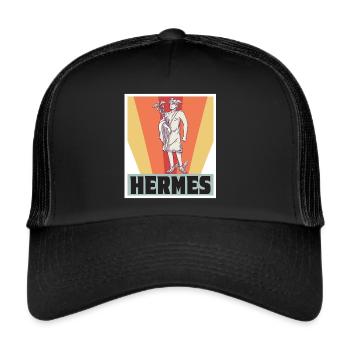 Hermès Grèce Dieu Mythologie grecque - Casquette trucker  - noir/noir - Devant