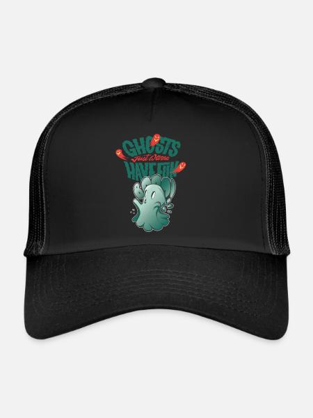 Ghost Just Wants to Have Fun Halloween Party Nightmare - Trucker Cap - black/black - Front