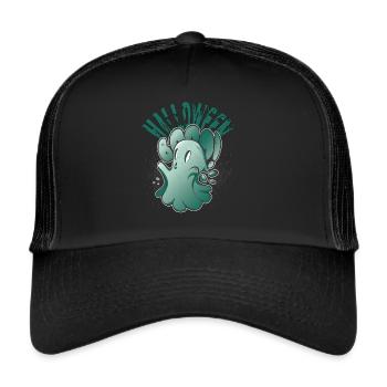 Halloween Geist Party Horror Boo Ghost - Trucker Cap - black/black - Front
