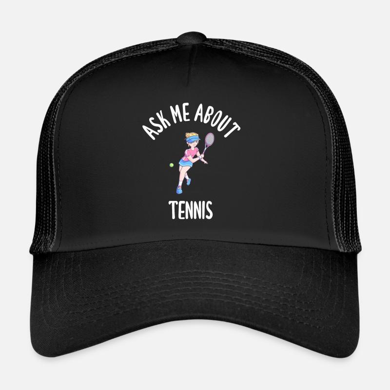 Ask Me About Tennis Trucker Cap