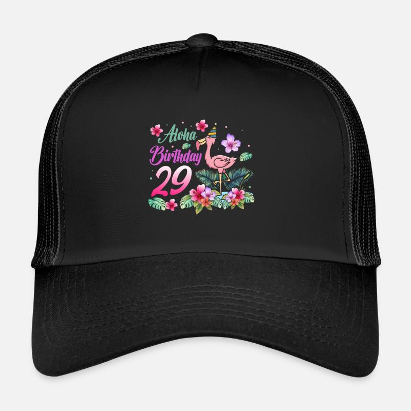Aloha Geburtstag 29 Flamingo Vogel 29. Geburtstag Trucker Cap