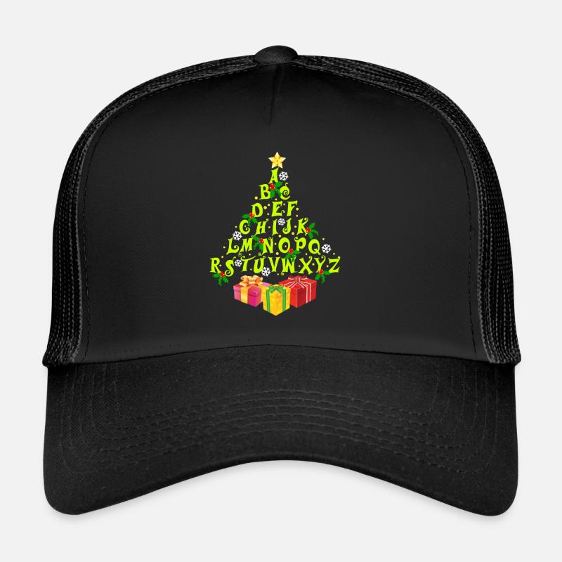 Lustiger Alphabet Weihnachtsbaum für Lehrer oder Trucker Cap