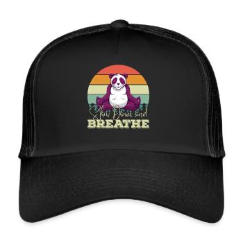 Yoga Panda Meditation Cute Pandas Animal Lovers Y - Trucker Cap - black/black - Front