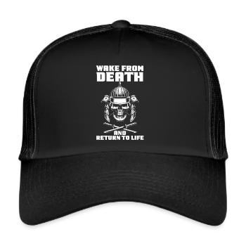 Skull Samurai Japanese warrior Katana Schwe - Trucker Cap - black/black - Front