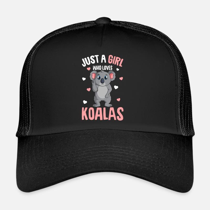 Koala Mädchen - Trucker Cap - Schwarz/Schwarz