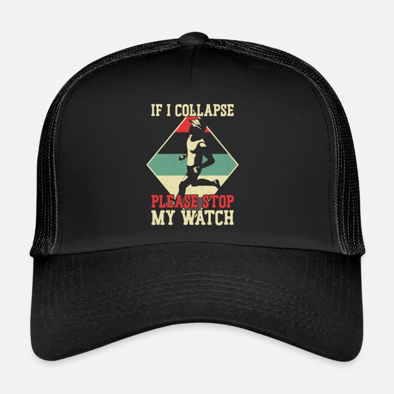 Running Runner Half Marathon - Trucker Cap - Schwarz/Schwarz